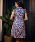 Princess Line Printed Blue Shirt Dress